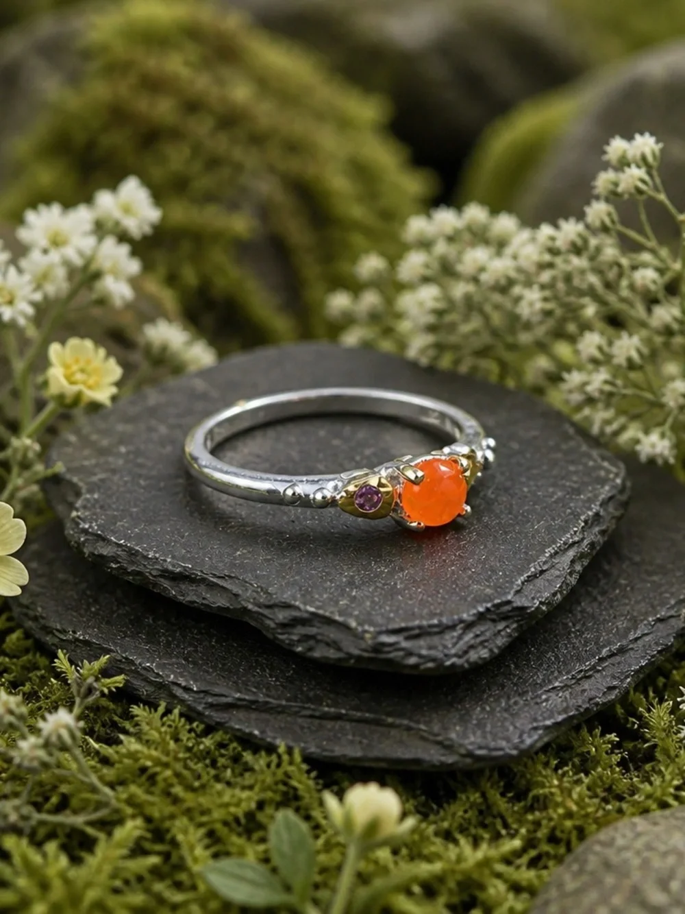 NEW! Carnelian & Garnet Ring